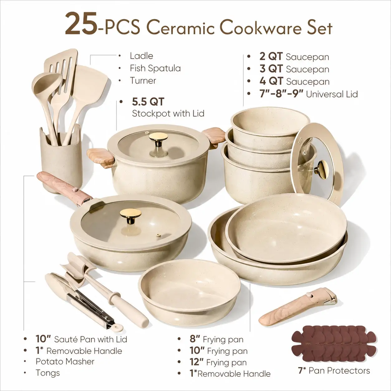 carote cookware with detachable handles set