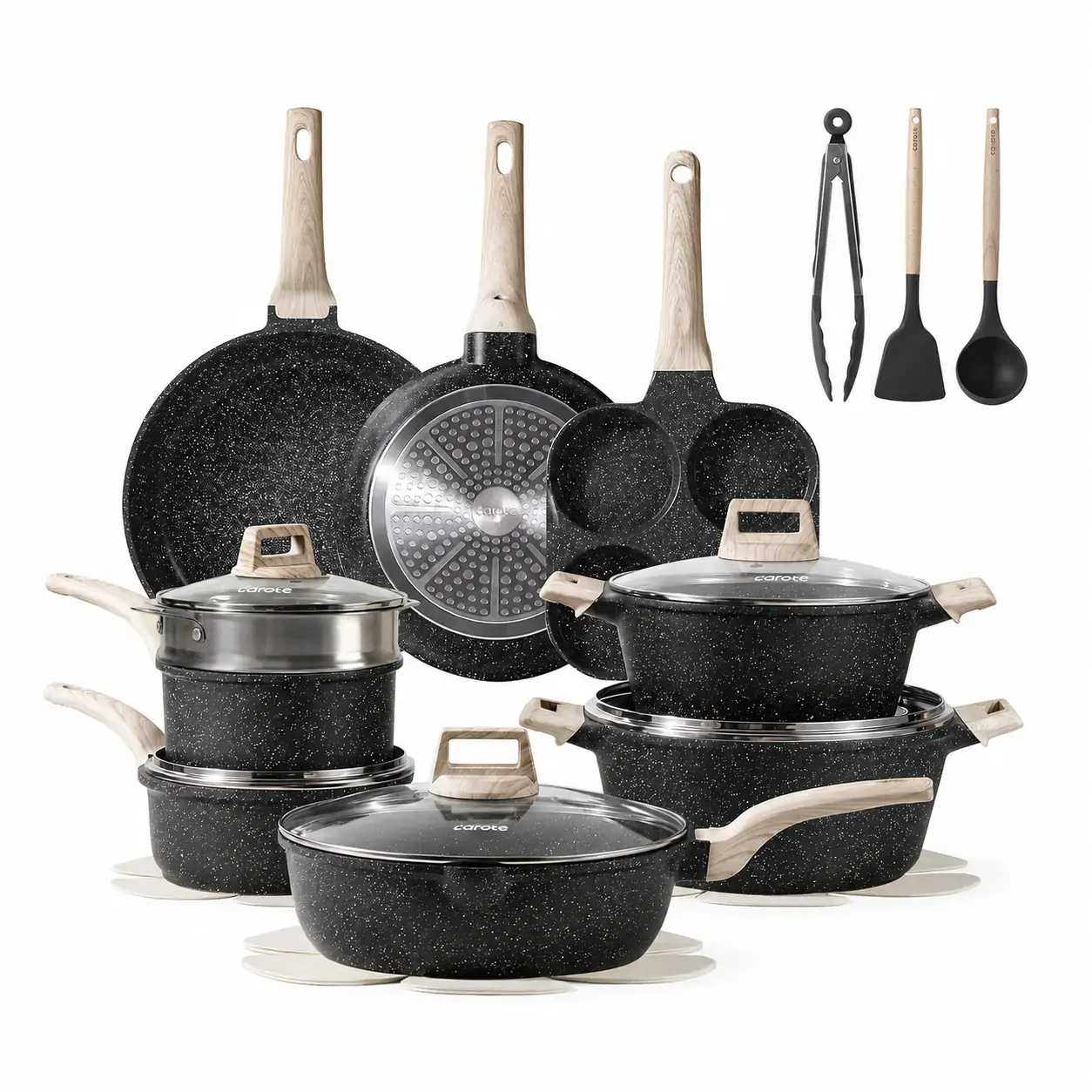 carote nonstick granite cookware set